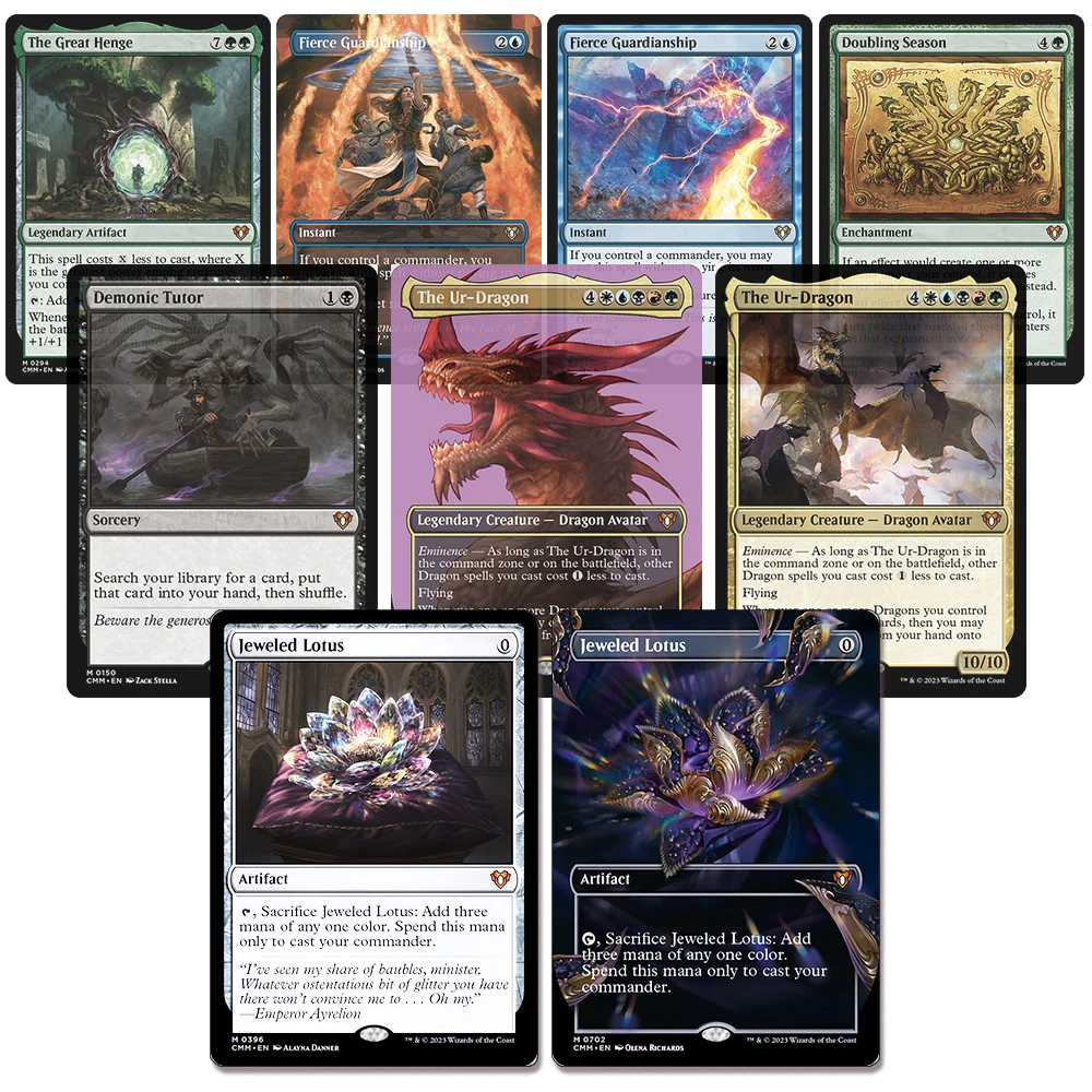 

CMM-01 TCG magic anime cards board game toys Flash laser Doubling Season Jeweled Lotus Demonic Tufor Land Tax texture Gather