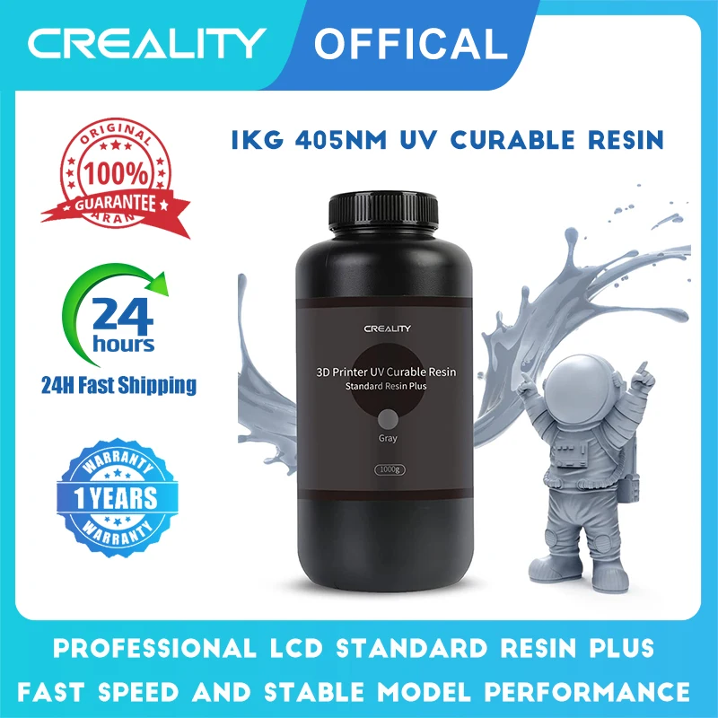 CRELITY 1000g 405nm UV Curable Resin Printing Material LCD Standard Resin Plus for HALOT One Plus and All Other LCD 3D Printer