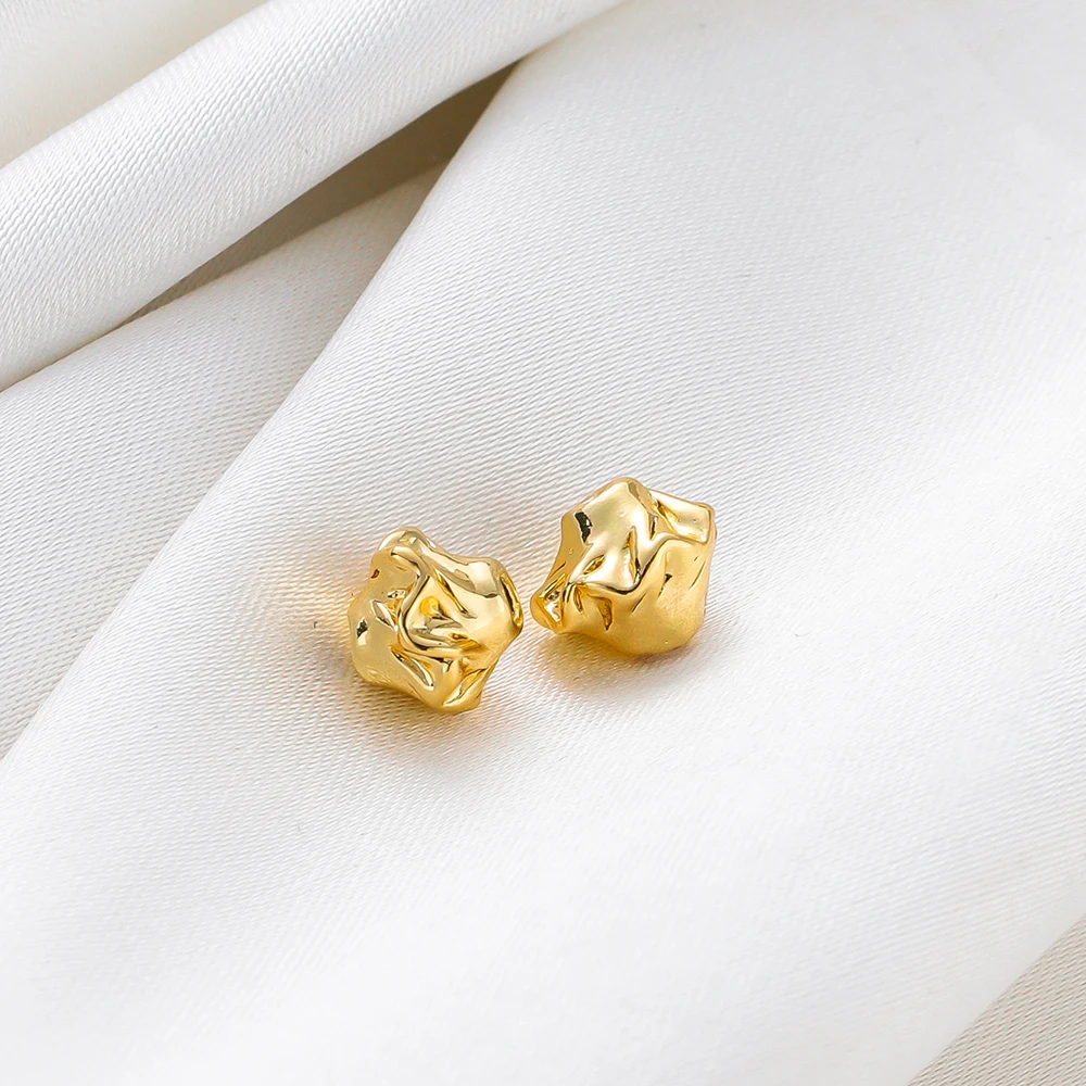 10Pcs/Lot 14K/18K Gold Color Plated Brass Pleated Patterned Beads Loose Spacer Beads for DIY Jewelry Making Accessories