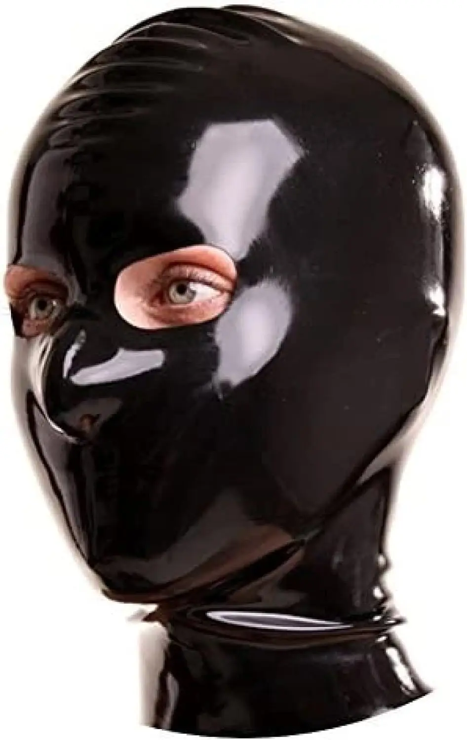 

Latex Rubber Hood Mask with Zipper with Openings for Eyes