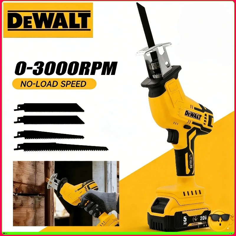 

Аккумуляторная бесщеточная сабельная пила Dewalt 2800 об/мин, многофункциональная электрическая пила для резки металла, дерева и труб, электроинструмент