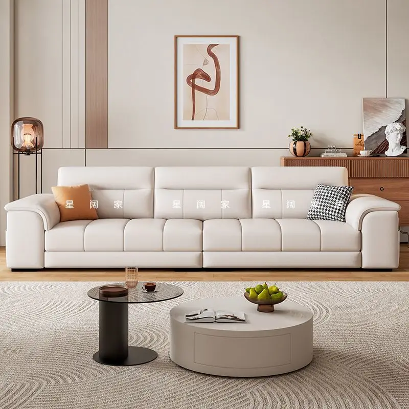 Fabric sofa cotton and linen simple modern sofa living room small apartment straight row three or four people spot