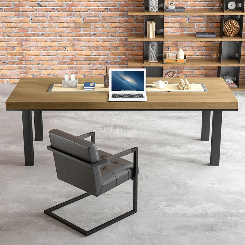 

Upgrade Adults Large Office Table Modern Long Reading Gaming Office Table Study Wooden Escritorios De Ordenador Home Furniture