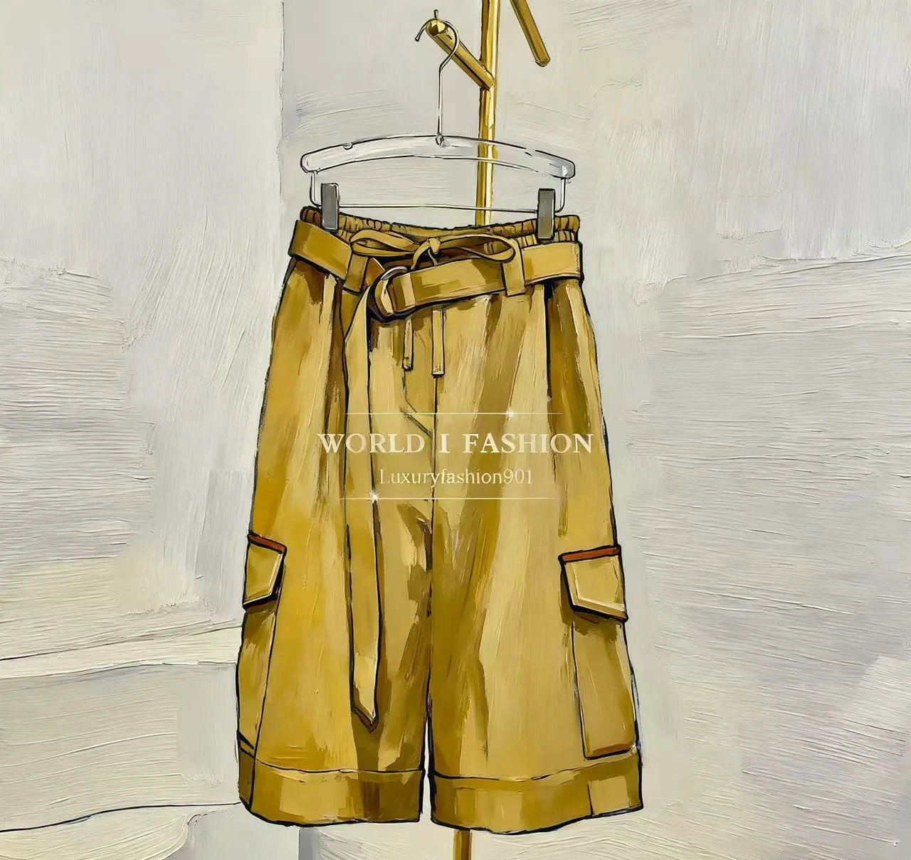 شورت ملابس عمل كاكي على الموضة الجديدة لعام 2025 للنساء