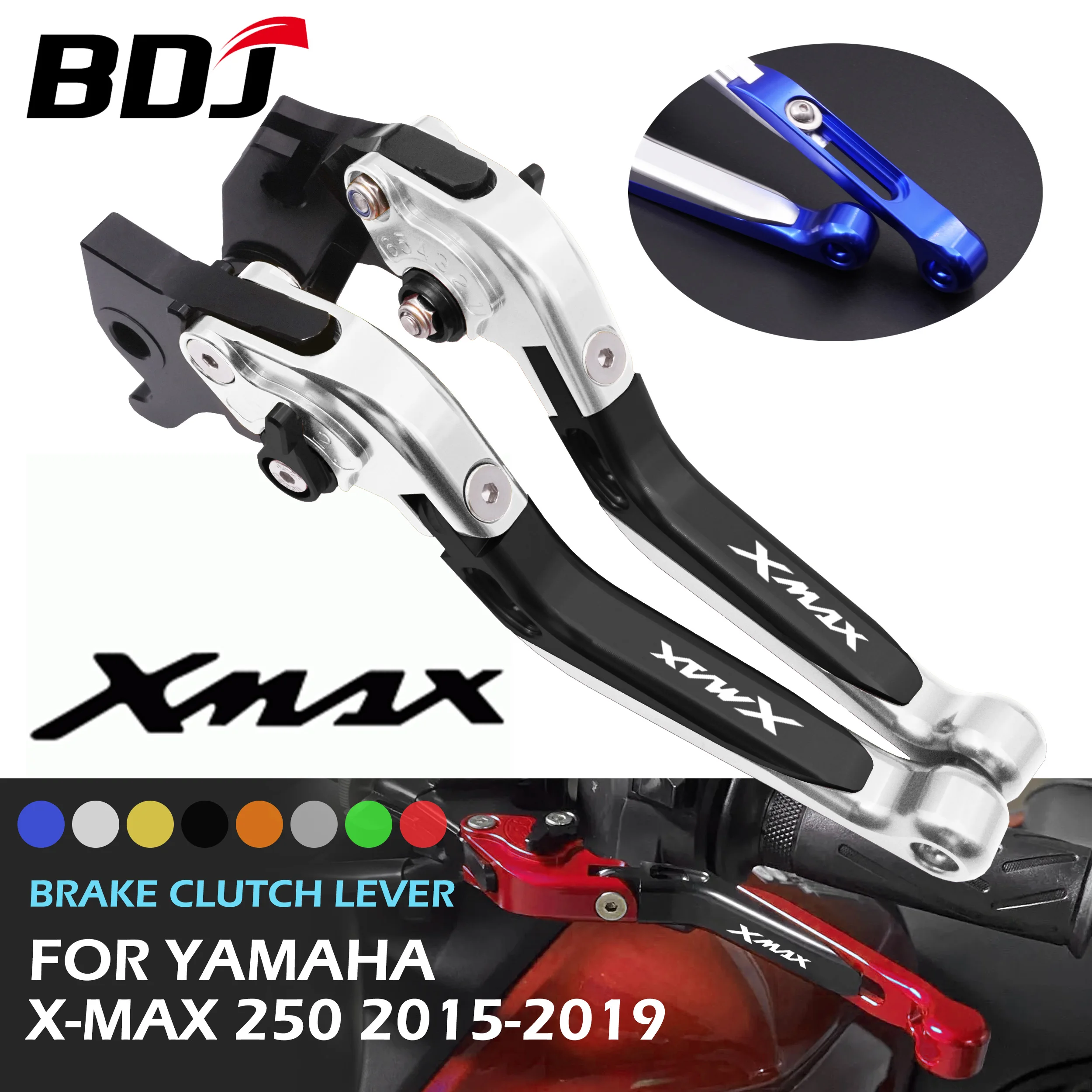 BDJ X MAX Brake Clutch Lever Set Motorcycle Brake Lever Adjustable Folding Lever For Yamaha X-MAX 250 XMAX250 XMAX 250 2015-2019