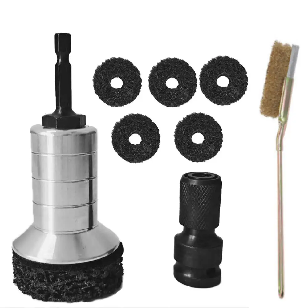 Car Wheel Hub Rust Remover Cleaning Tool Brake Disc Surface Polishing Attachment Professional Maintenance Repair Accessory Kit