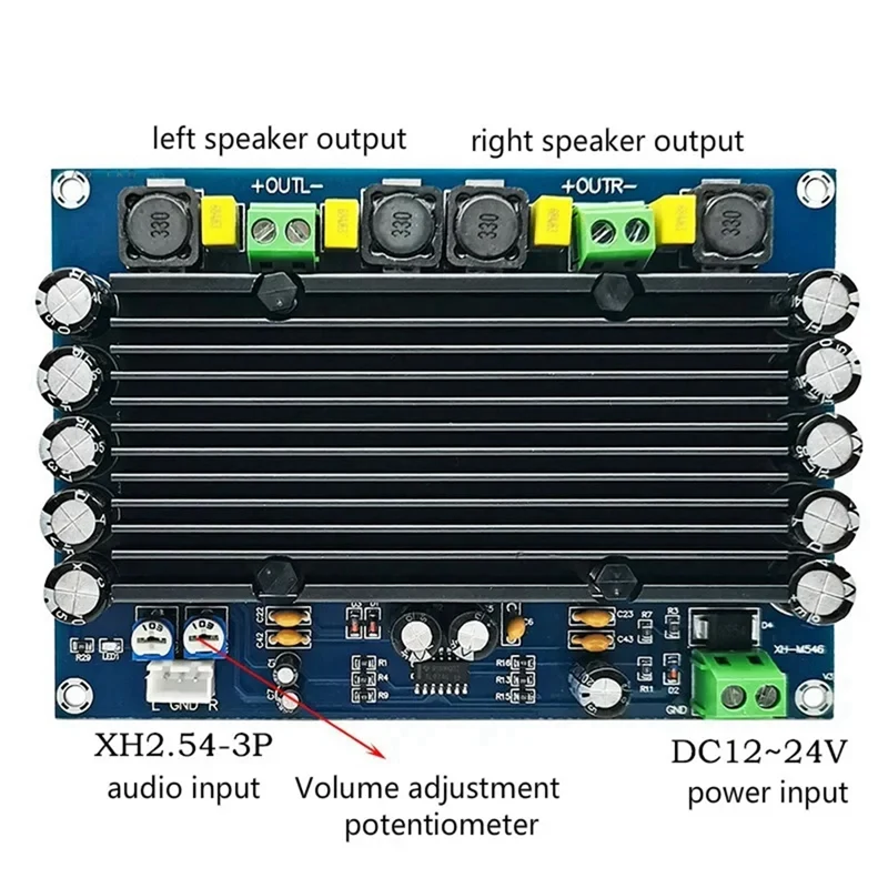 XH-M546 150Wx2 TPA3116D2 Power Amplifier Board Hifi Stereo Digital Sound Amplifier Speaker Amplificador Home Audio Amp