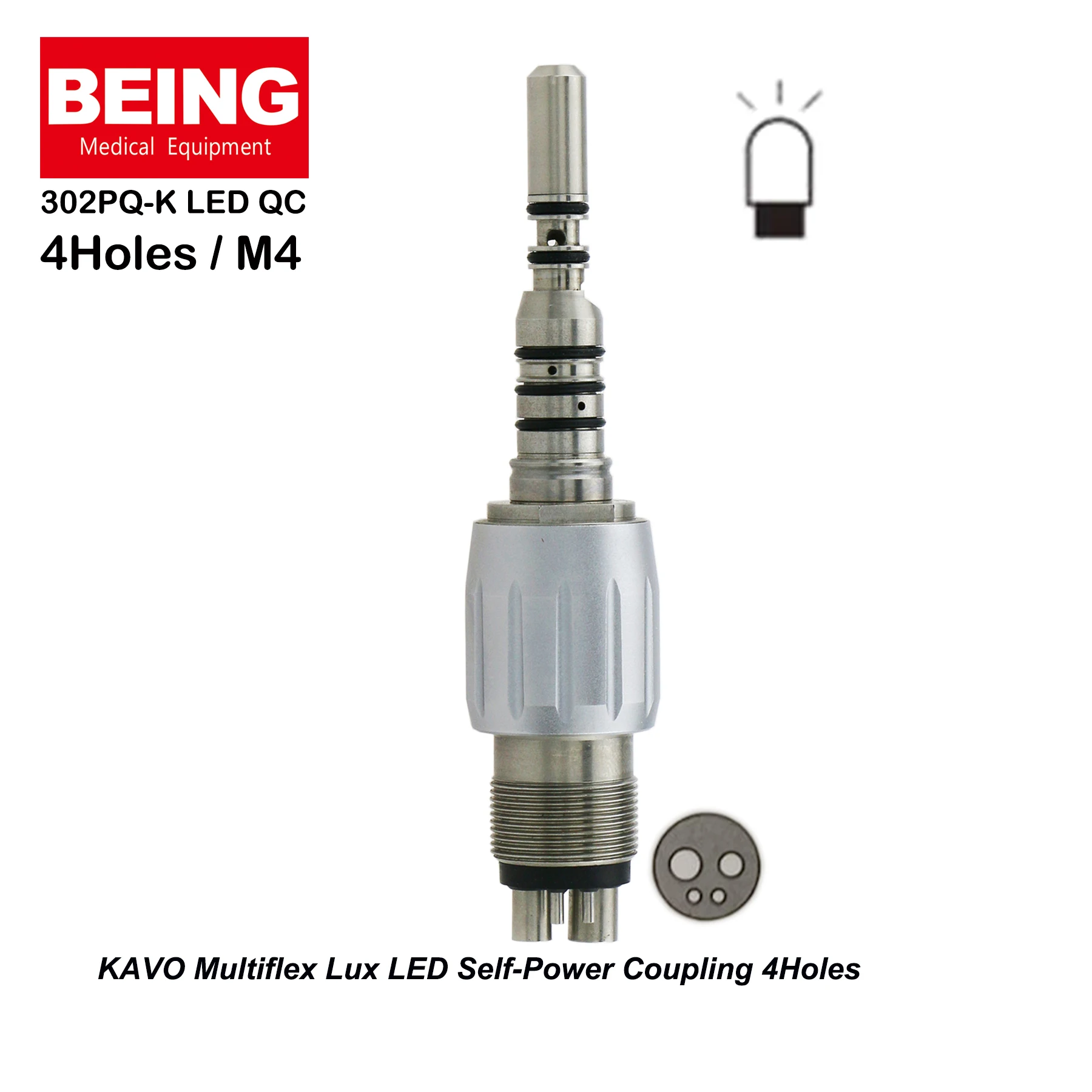 Being Dental Coupling 4Holes LED Coupler 6Pin 6Holes For KAVO NSK Sirona Type LED Fiber Optic High Speed Turbine Handpiece