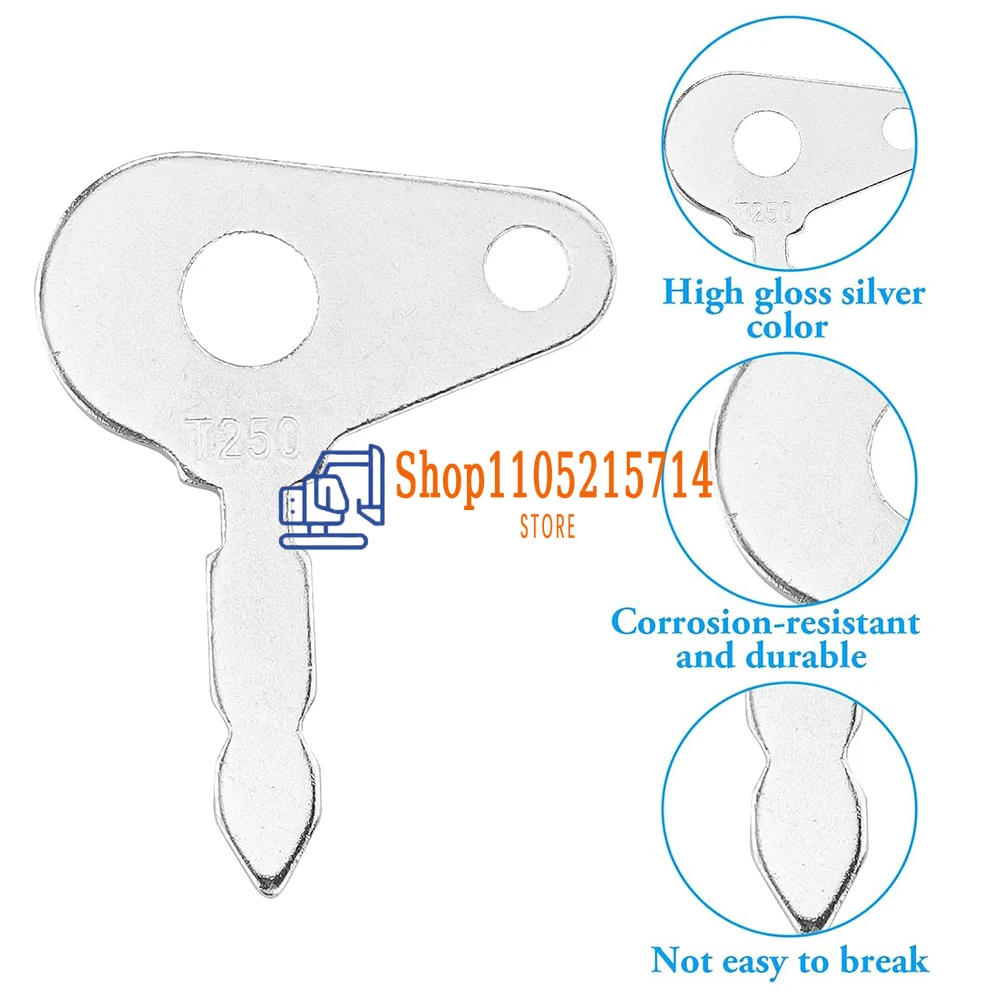 1/5/10/30/50pcs T250 Excavator Key for Lucas Benford Terex Cace Ford Ferguson Master Plant 54324157 for Tractors Heavy Equipment