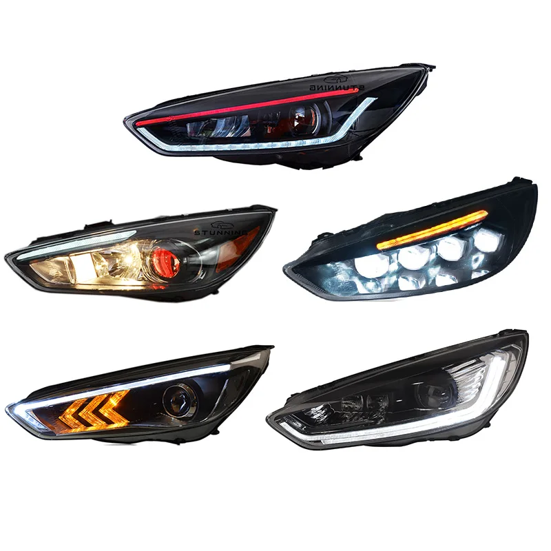 Mustunning LED DRL dynamic headlight headlamp for FORD FOCUS 2015 2016 2017 2018 head lamp head light