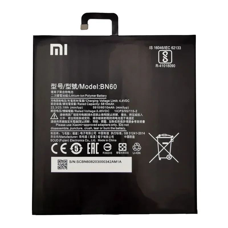 2024 Years 6010mAh BN60 Original Battery For Xiaomi Pad4 Pad 4 Tablet 4 Mi Pad4 Tablet Genuine Bateria Battery + Free Tools