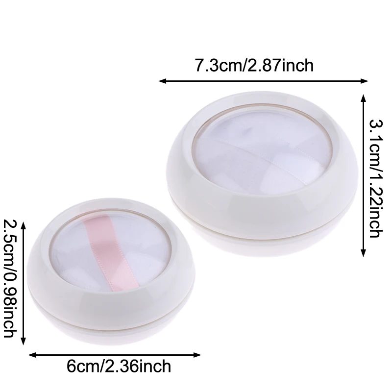 루스 파우더 박스 용기 컴팩트 빈 케이스 흰색 휴대용 여행용 보관함, DIY 메이크업 파우더용 체 포함