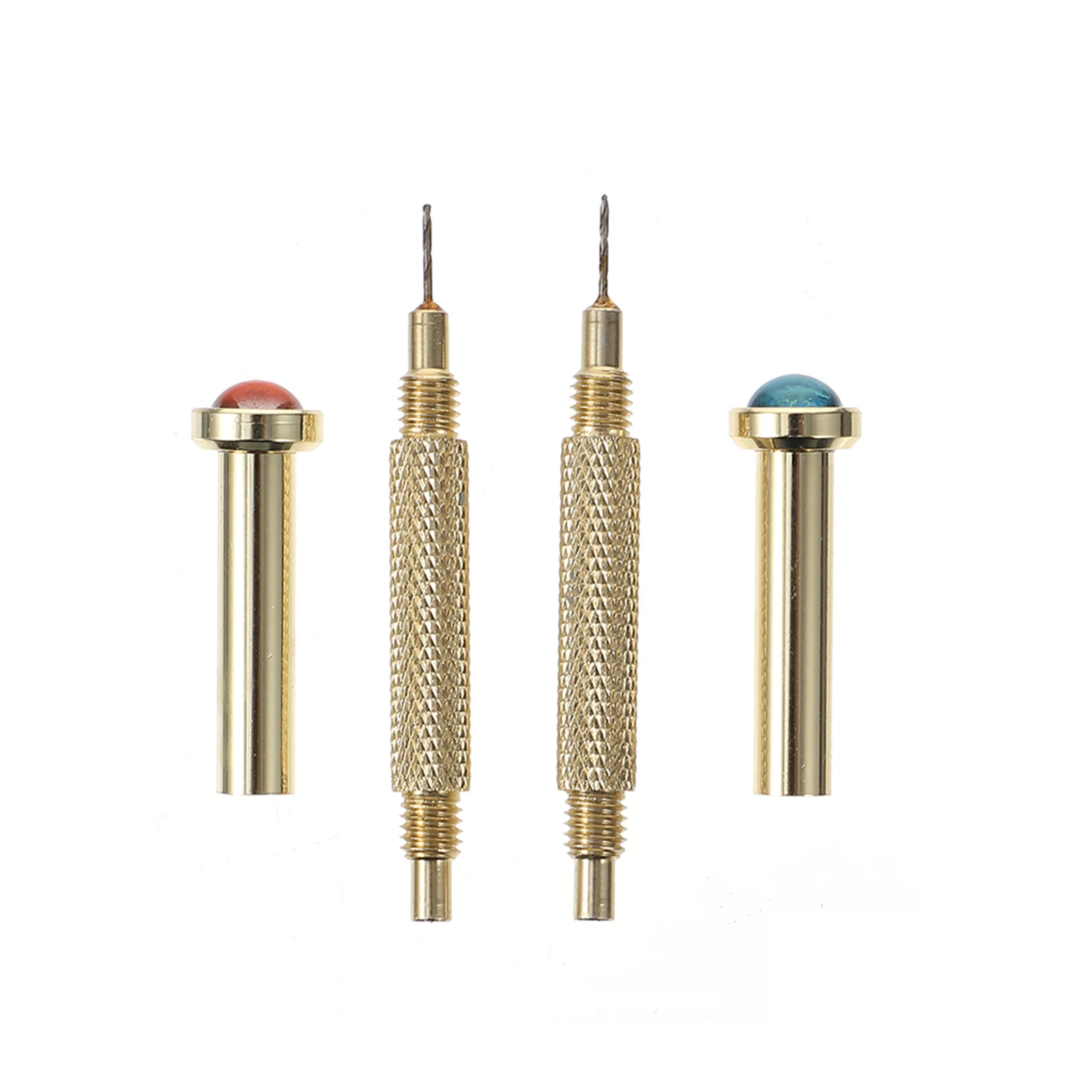 

2 Pcs Golden Nail Art Piercing Tool Dangle Charm DIY Gel Acrylic Tips Metal Hand Drills Long Service Life Random Color Beads