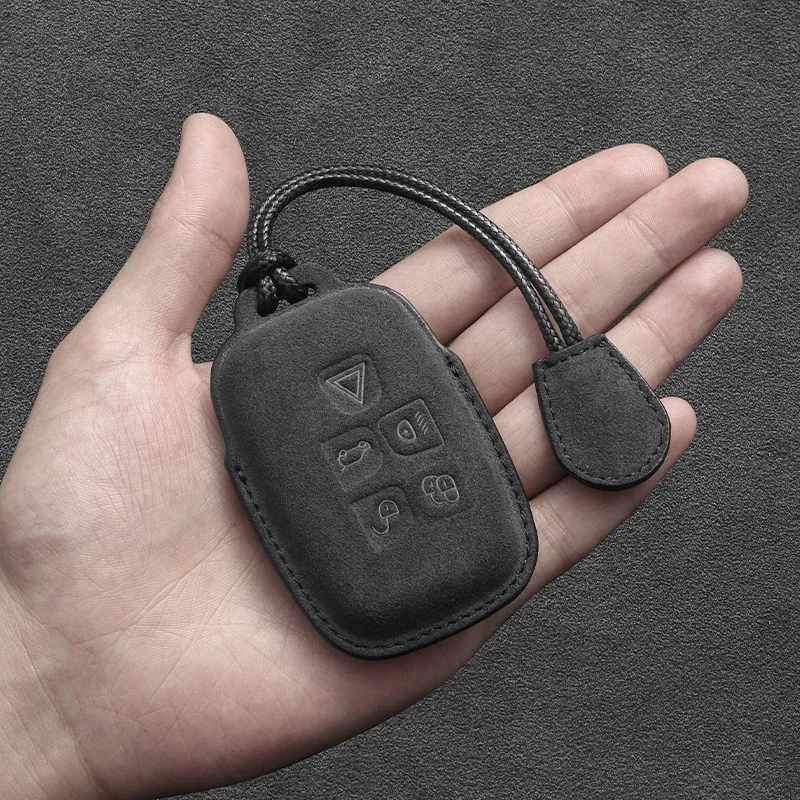 Suede Leather Car Key Case For Land Rover Range Rover Sport Discovery 3 4 Elander 2 Evoque Accessories Holder Shell Keychain