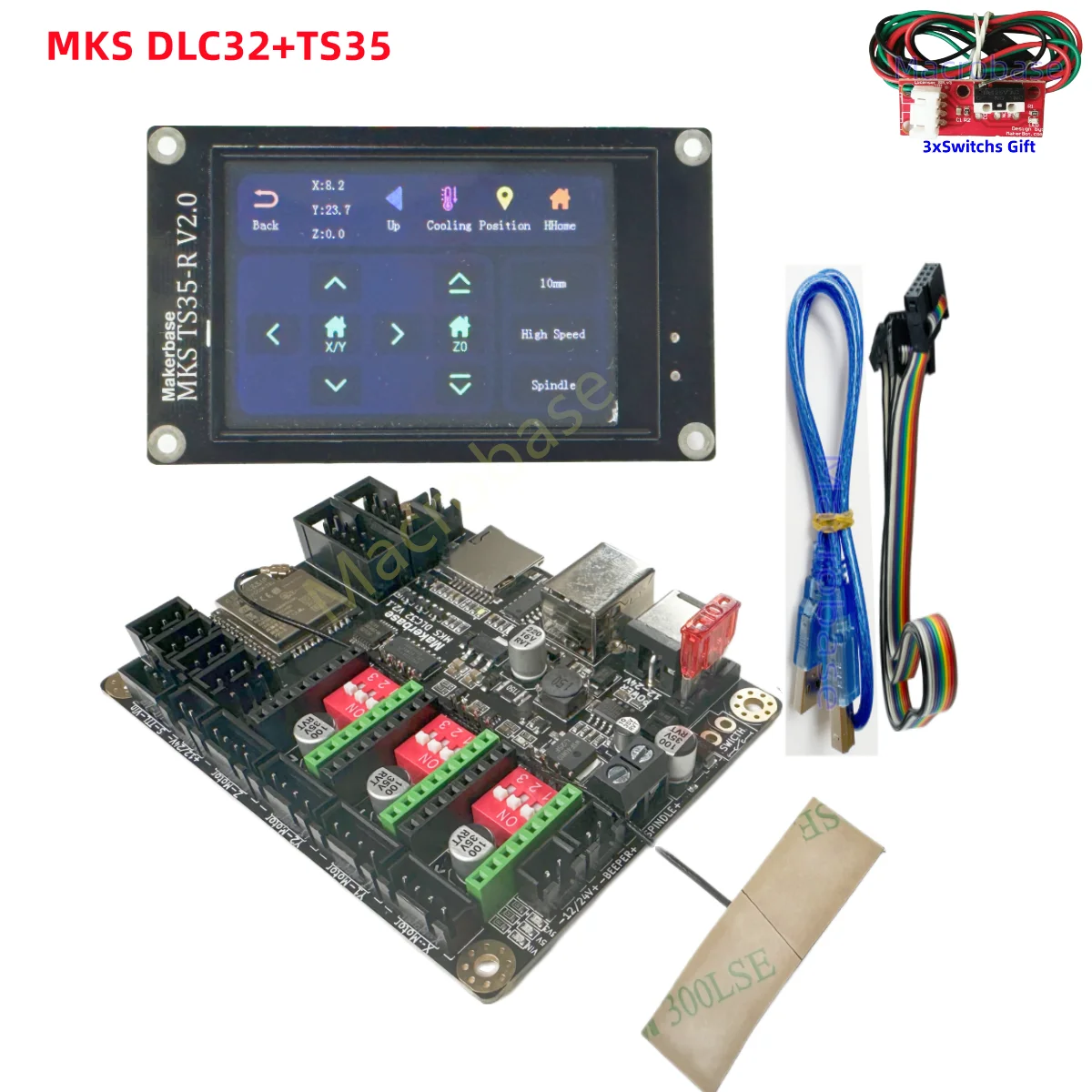 GRBL shield laser control card MKS DLC32 V2.1 TS35 lcd CNC upgrade controller for mini printer engraving marking machine