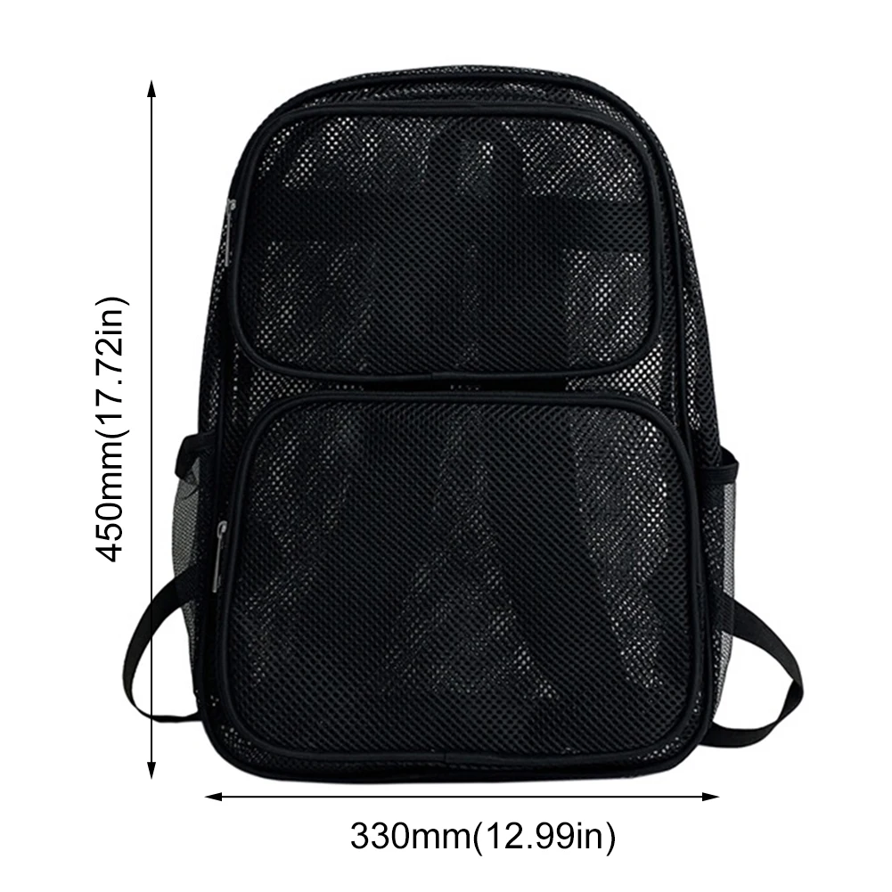 Summer Semi-transparent Travel Rucksack Large Capacity College Knapsack See Through Mesh Outdoor Backpacks with Comfort Straps