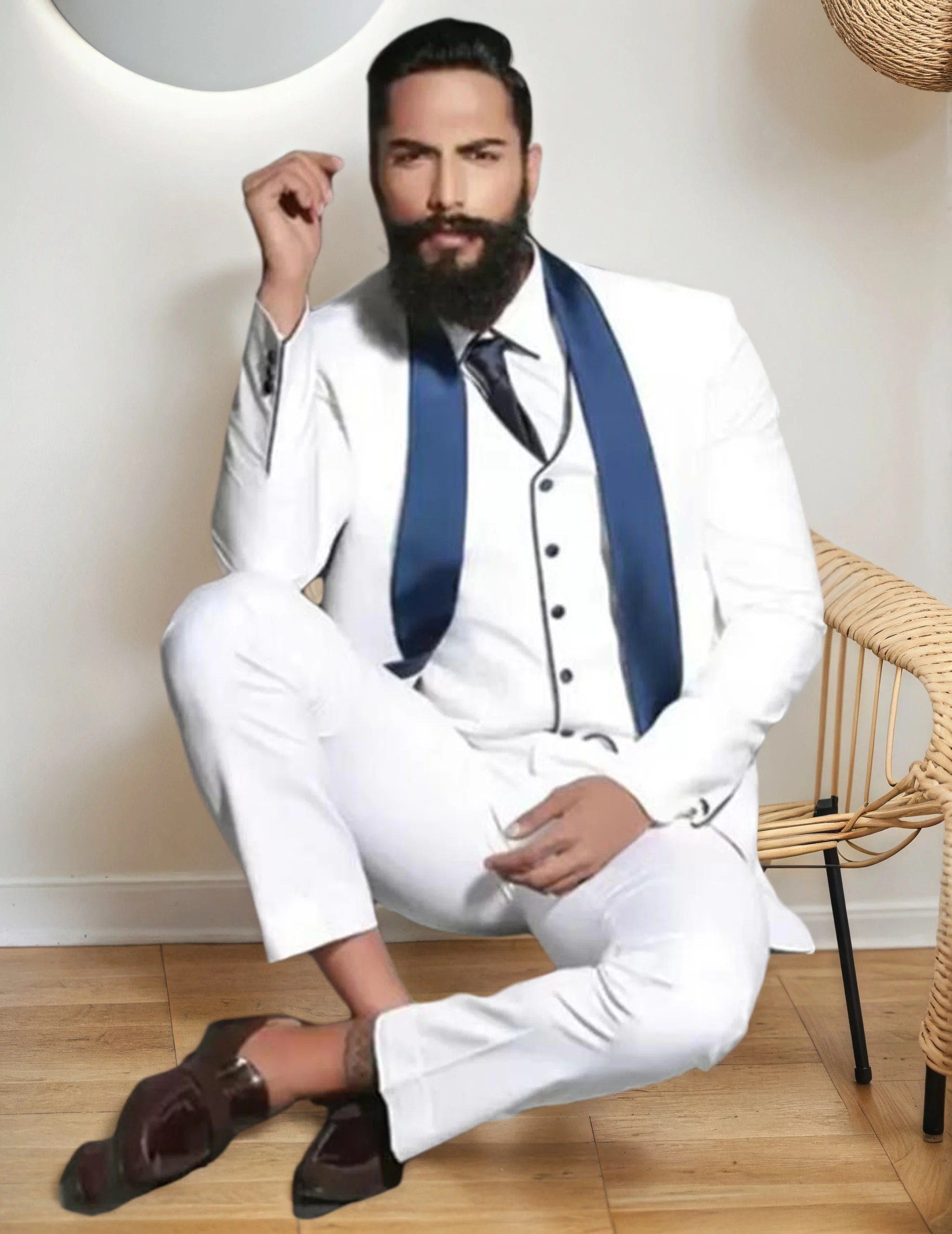 

Groom Wedding Suits for Men Slim Fit 3 Piece Groomsmen Tuxedo Best Man Formal Prom Male Suit (Blazer+Vest+Pants) Costume Homme