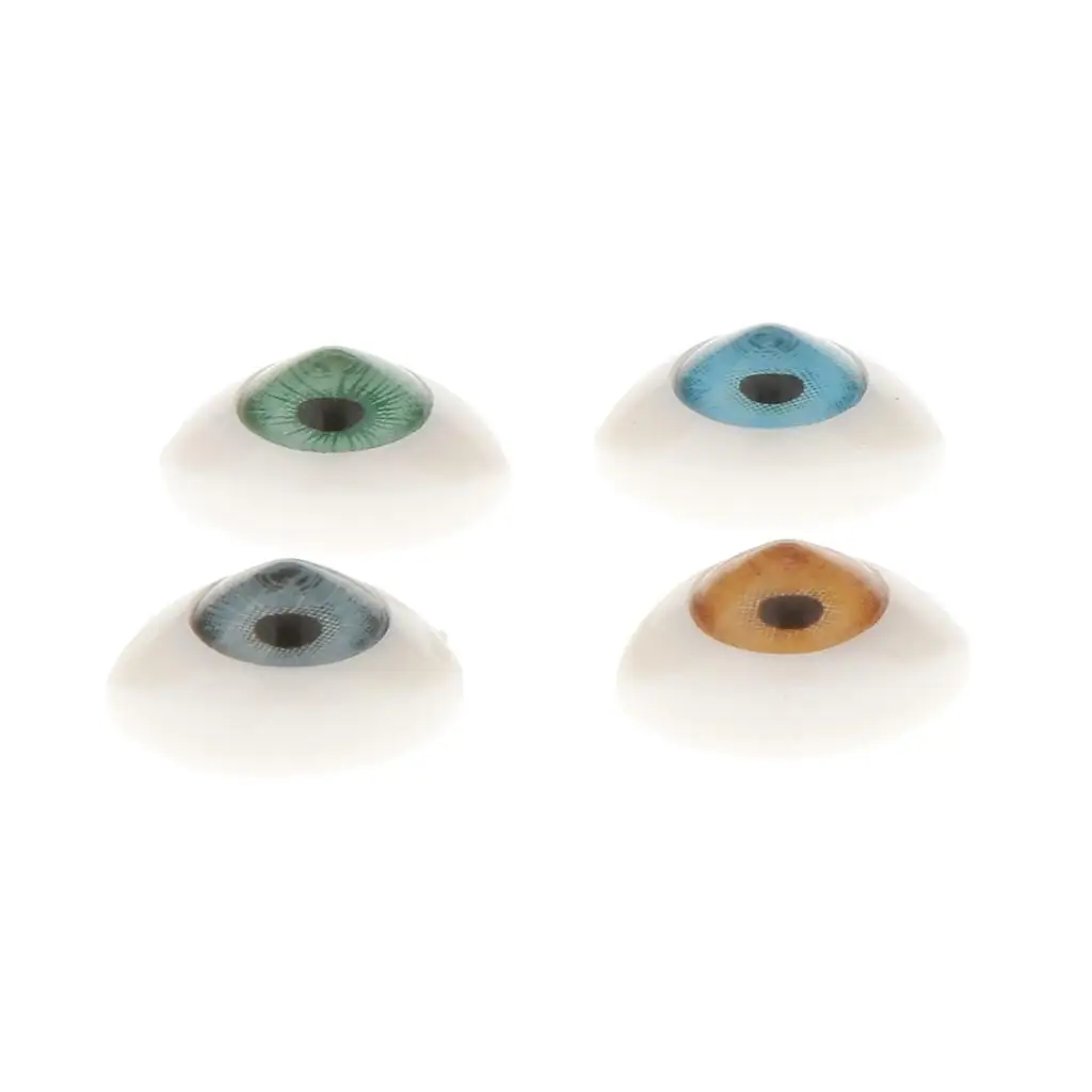 Multicolor Plastic Eyes for Decorative Dolls Oval Eyeballs 8mm Flat Back DIY Doll Mask Art Supplies