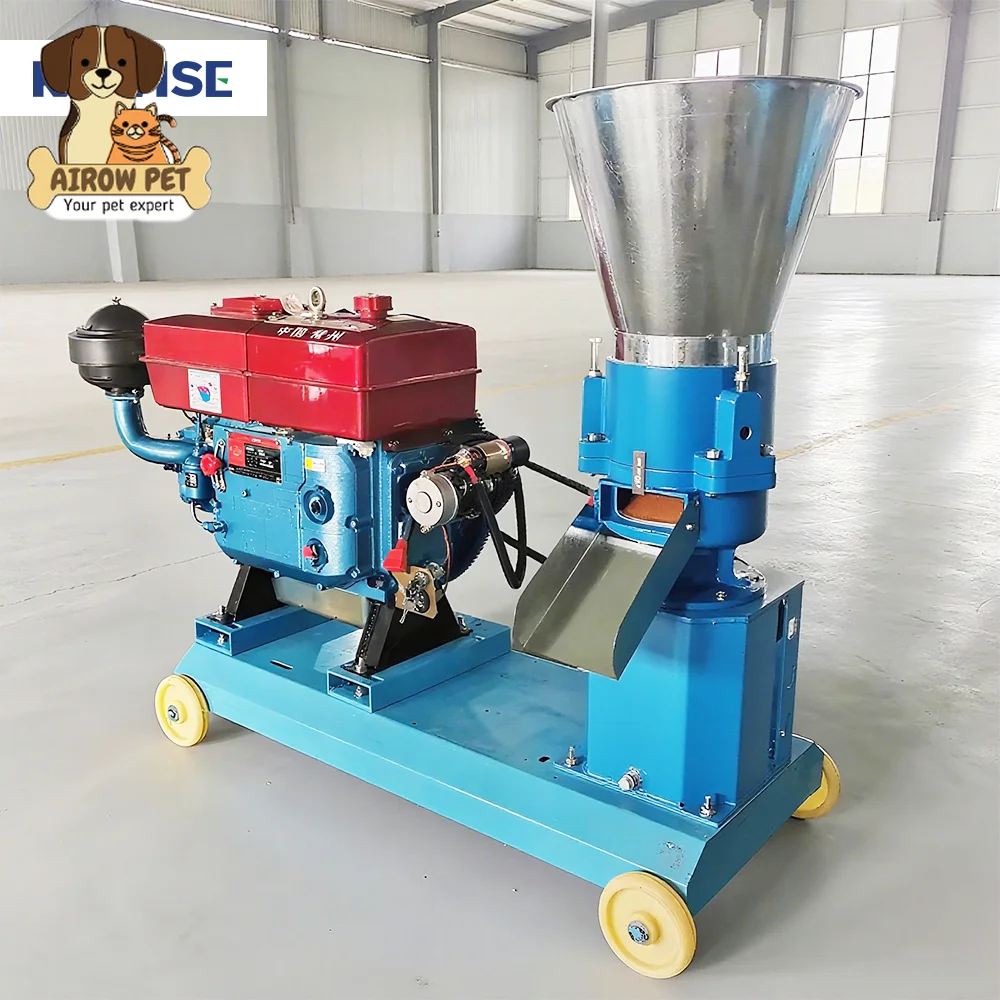 AIROW High Output Water Cooled Diesel Feed Pellet Mill for Small Feed Plant Poultry Pig Cattle Feed Pellets
