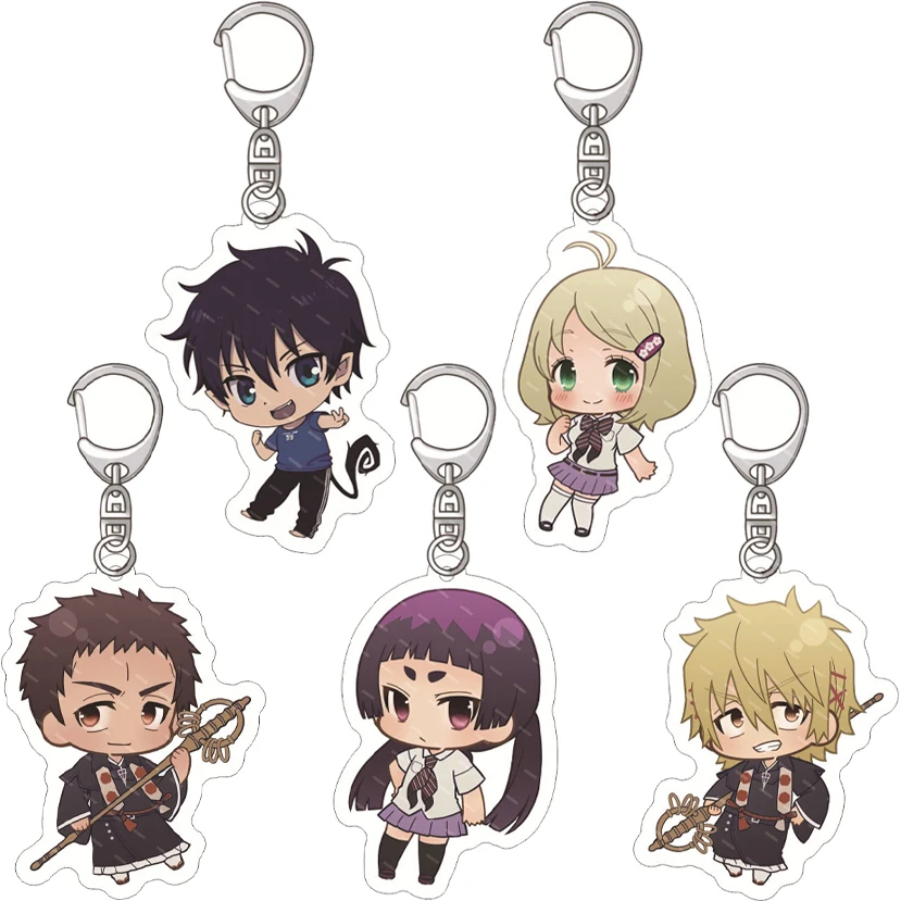 55MM Anime Blue Exorcist‌ Figure Okumura Rin Okumura Yukio Mephisto Pheles Moriyama Shiemi Acrylic Keychain Kawaii‌ Gifts