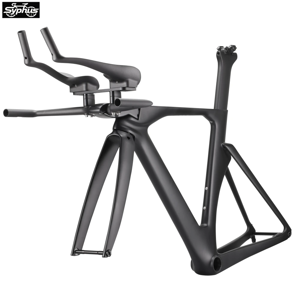 

2025 New Syphus Carbon Triathlon Frameset Disc Brake Time Trial Triathlon Bike Frame With Aero TT Handlebar Di2 Carbon TT Frame