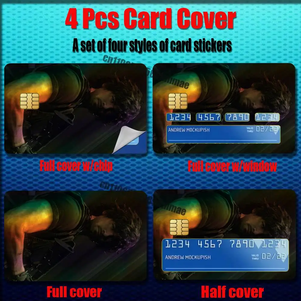 For Resident Evil Carlos Oliveira Credit Bank Sticker ID Access Card Cover Skin Rainbow Color Laser Stickers Film