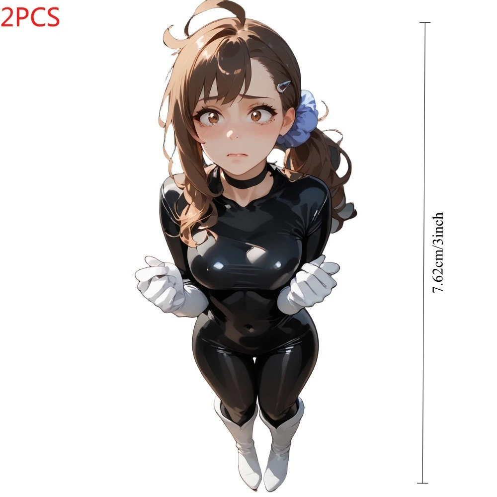 1PC Anime Girl Waterproof UV Resistant Vinyl Sticker Car Motorcycle Helmet Laptop E-Scooter Anime Tuning Decor Decal - view 2
