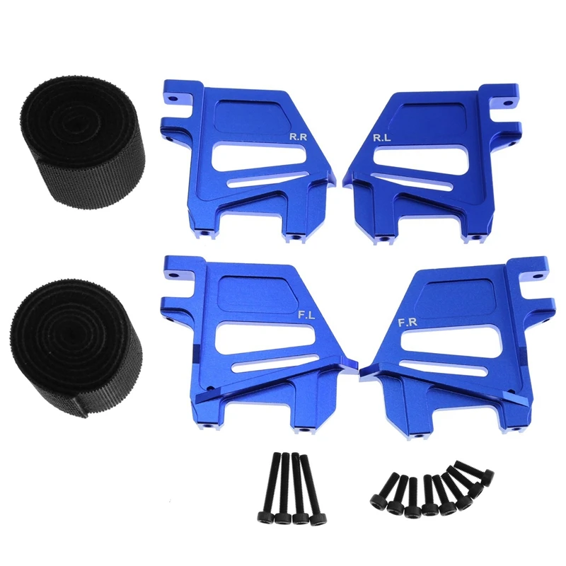 حامل بطارية طويل القامة مع حزام بطارية لـ Traxxas 1/5 X-Maxx Xmaxx 6S 8S RC قطع غيار السيارات باللون الأزرق