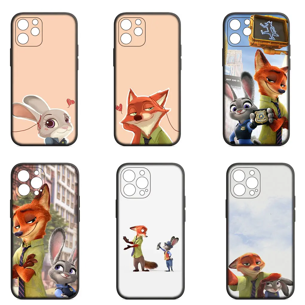 Zootopia Zootropolis Silicone Phone Casing for Apple iPhone 16 11 Pro XS Max X XR 6 s 7 8 Plus + SE 2022 16+ Cover Case