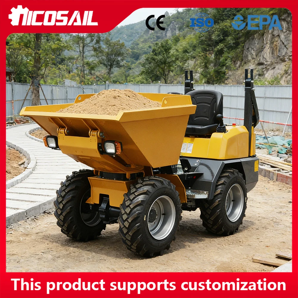 

Micro wheel D130 hydraulic mini dump truck diesel powered construction wheel dump truck