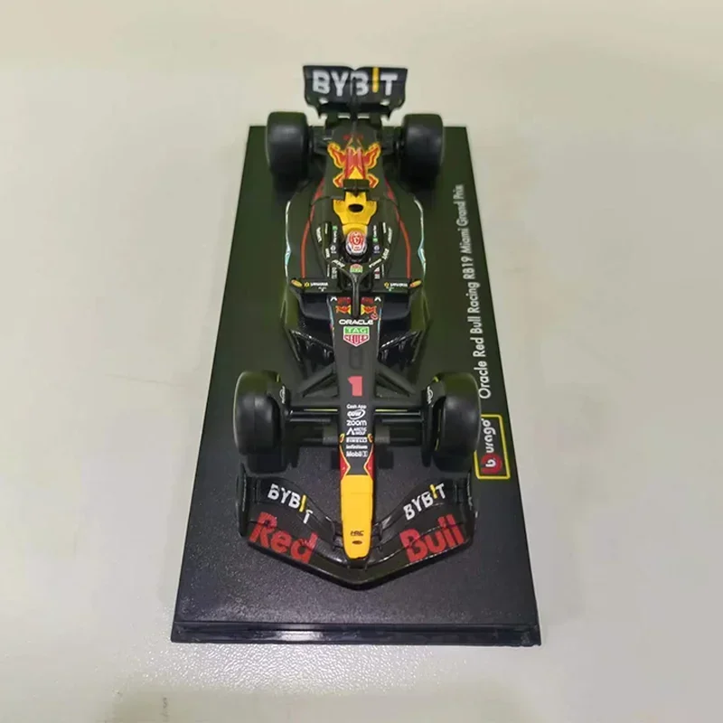 In Stock New Hardbound Version 1:43 Bburago Red Bull Rb19 Miami Version F1 Car Racing Acrylic Box Diecast Model Toys Kids Gift