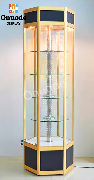 Custom.Custom Rotating Glass  Display  Jewelry Display Showcase for Retail Store Exhibitions and Showcases