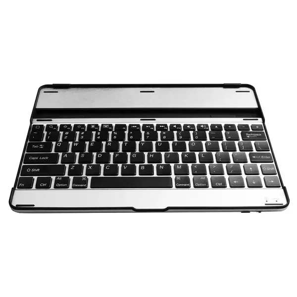 Black and silver alloy wireless keyboard tablet cover