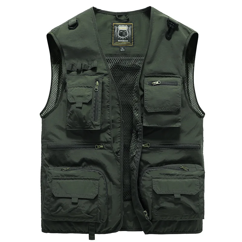 New Summer Outdoor Work Men Multi-Pocket Vest Thin Fishing Photography Men's Vest Coat