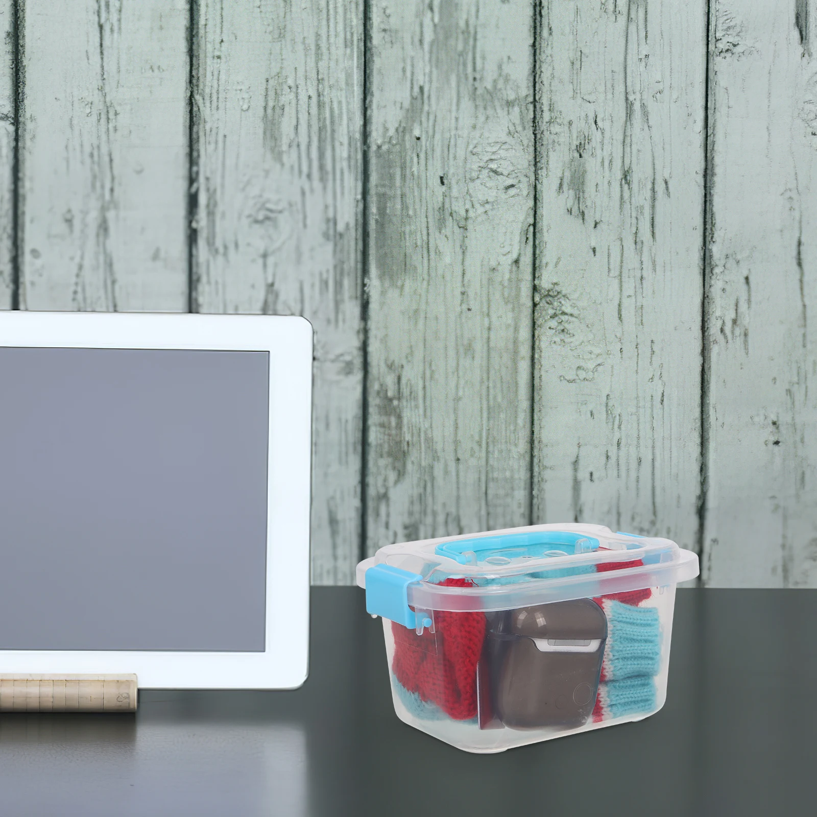 

2pcs Mini Transparent Plastic Storage Boxes for Jewelry Snacks Detachable Handle Compact Lightweight Desktop Organizer Craft