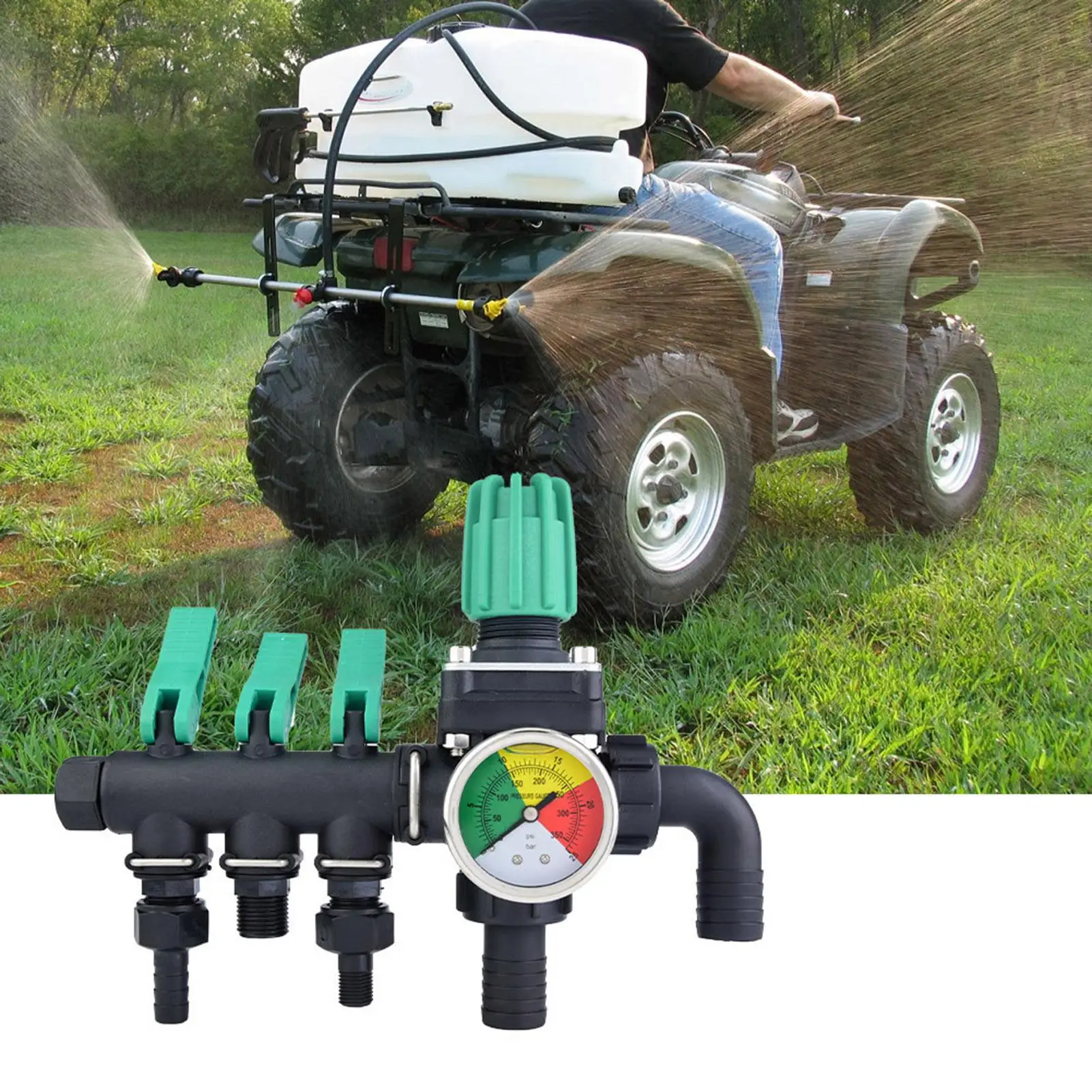 3-Way Agricultural Sprayer Shut Off Control Valve & Water Splitter Connector for Garden Use