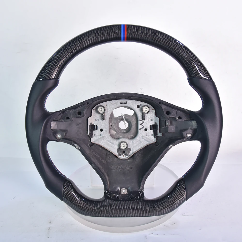 

Sport Custom Fit Steering Wheel For BMW X5 X6, Hand-Stitched Leather With Carbon Fiber