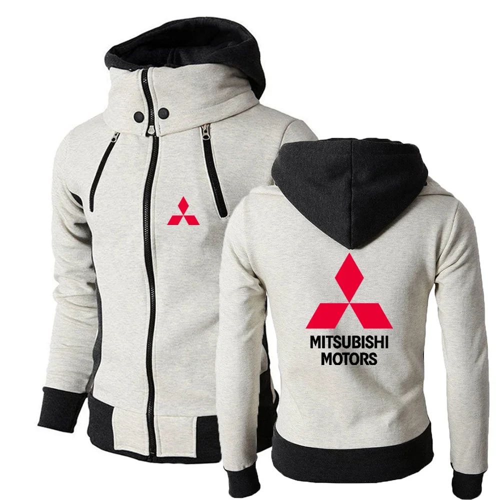 Men Motorcycle For Mitsubishi Harajuku Zipper Hoodie High-Quality Three-Color Style Causal And Comfortable Sweatshirts Coat Top