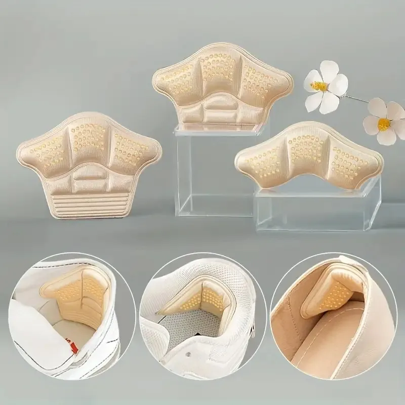 قطعة واحدة من وسادات وسائد الكعب للأحذية - مضادة للانزلاق، تمنع انزلاق الكعب والبثور، حشوات مريحة للعناية بالقدم للأحذية الفضفاضة