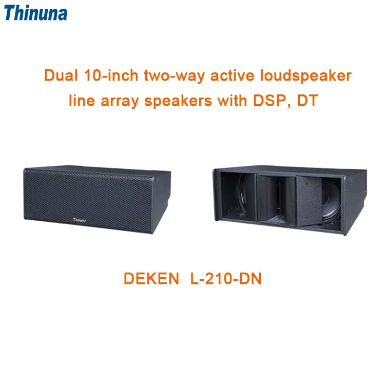 Thinuna alto-falantes duplos de 10 polegadas para palco de áudio profissional Dante Active Line Array Equipamento de som/amplificadores/alto-falante com DSP