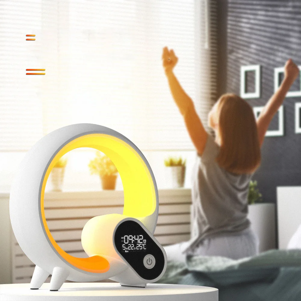 Q night Light-despertador inteligente, reloj despertador multifuncional, Altavoz Bluetooth, Audio, lámpara mágica creativa, atmósfera, nuevo