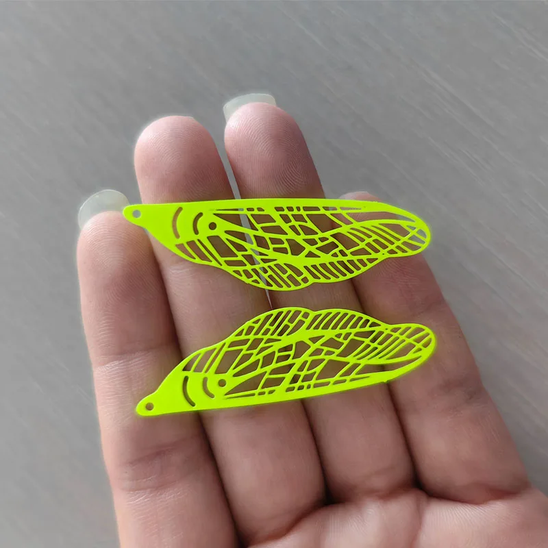 30 Stück AB8969 1,5*50cm Messing Libellenflügel Anhänger Dünn Hellgold Fluoreszierend DIY Schmuck Ohrring Zubehör – Detail 14