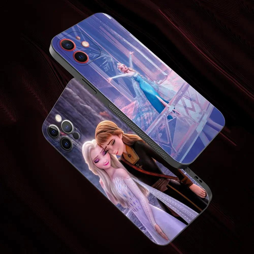 Phone Case For Apple iPhone 15 14 13 12 11 Pro Max Mini XS XR X 7 8 Plus 5 5S Cover Snow Queen Elsa And Anna Princess Shell