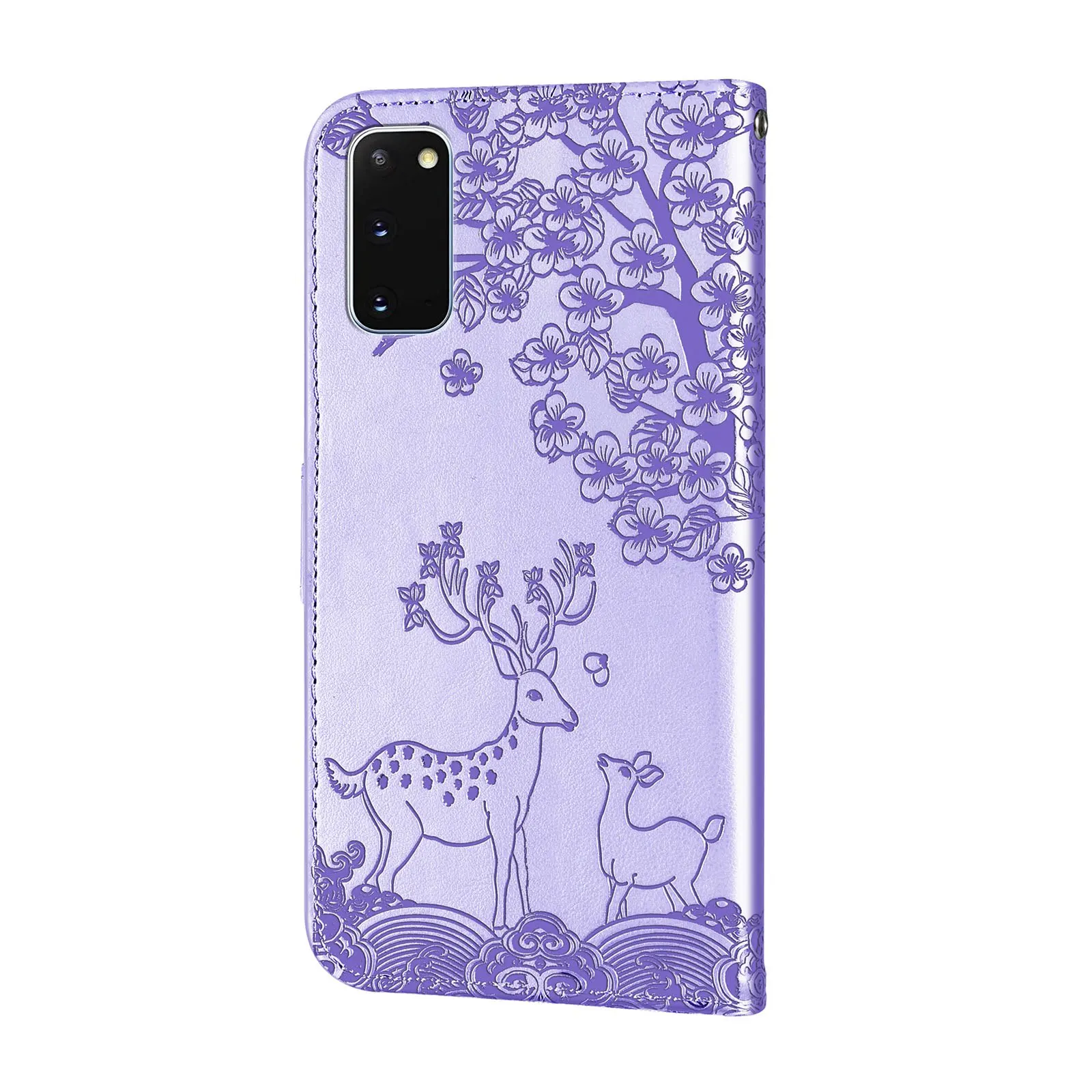 For Samsung Galaxy S20 / S20 FE / S20 Plus / S20 Ultra Phone Case Cartoon Sika Deer Style Soft Shell Flip Leather Case