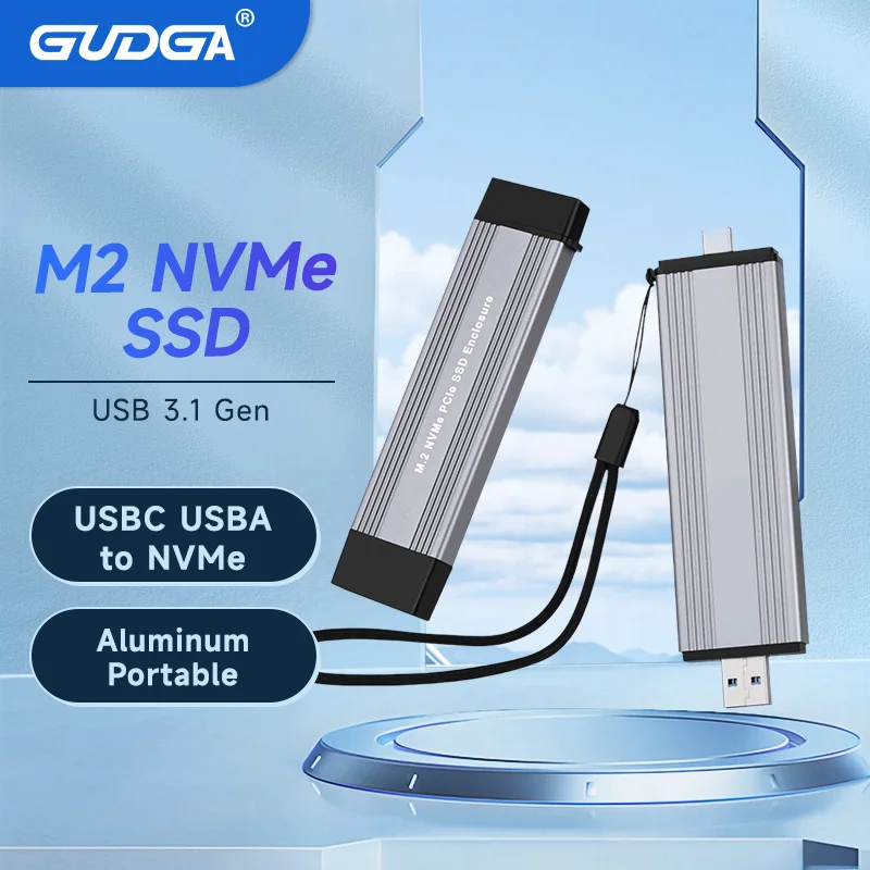 

M2 SSD Case M.2 to USB 3.1 Gen 2 10Gbps Aluminum Case USBC USBA to NVMe PCIe External Enclosure for M2 NVMe SSD 2230 2242 2280