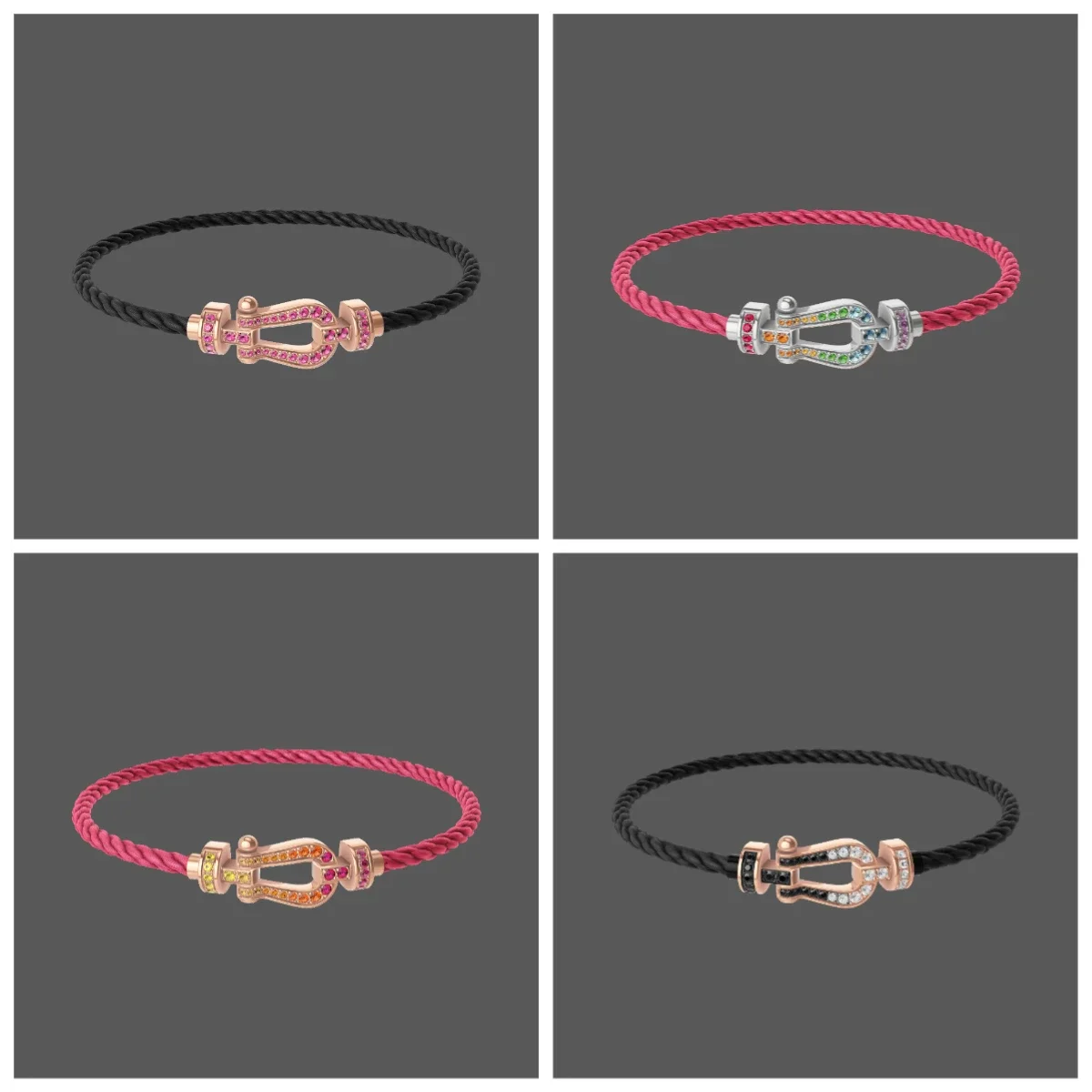 

2025 High-quality, fashionable and classic horseshoe-shaped bracelet, full diamond in color, medium size