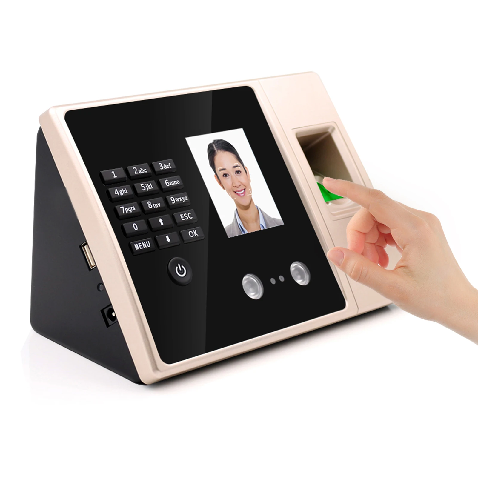 Intelligent Biometric Fingerprint Time Attendance Machine with HD Display Screen Time Clock Support Face Fingerprint Password