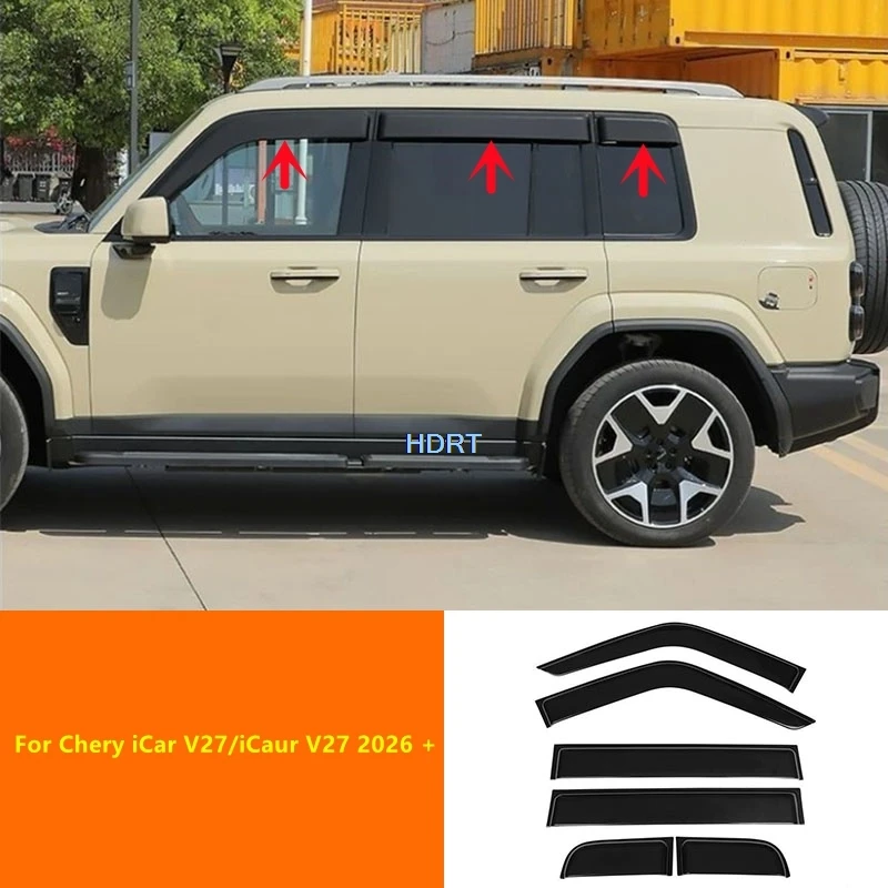 For Chery iCar V27/iCaur V27 2026 + Car Styling Window Visor Sun Rain Shelter Vent Deflector Weather Shield Cover Accessories