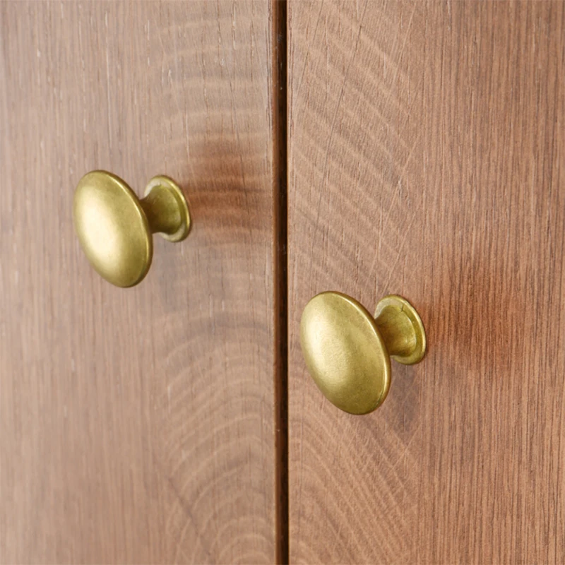 Simple Matte Black Wardrobe Single Hole Single Grain Small Handle Cabinet Door Handle Circular Flat Head Hollow Small Handle