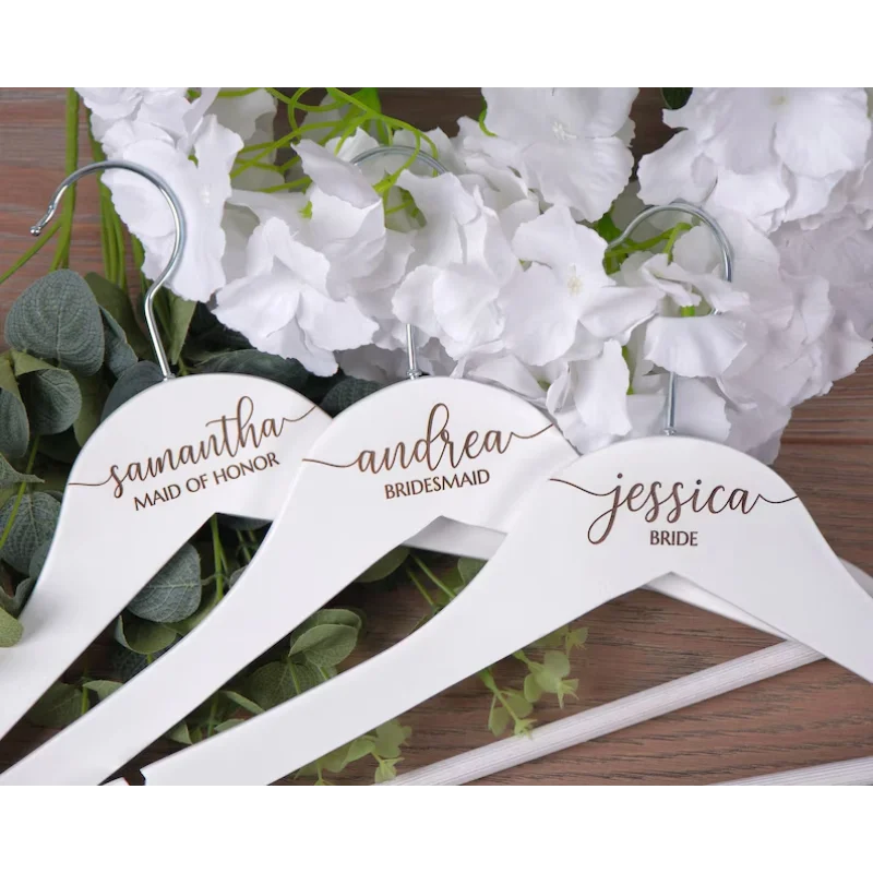 

Personalized Wedding Hangers Bridesmaid Gifts Bridesmaid Proposal Presents Bridal Party Wooden Supplies Bridal Dress Hangers